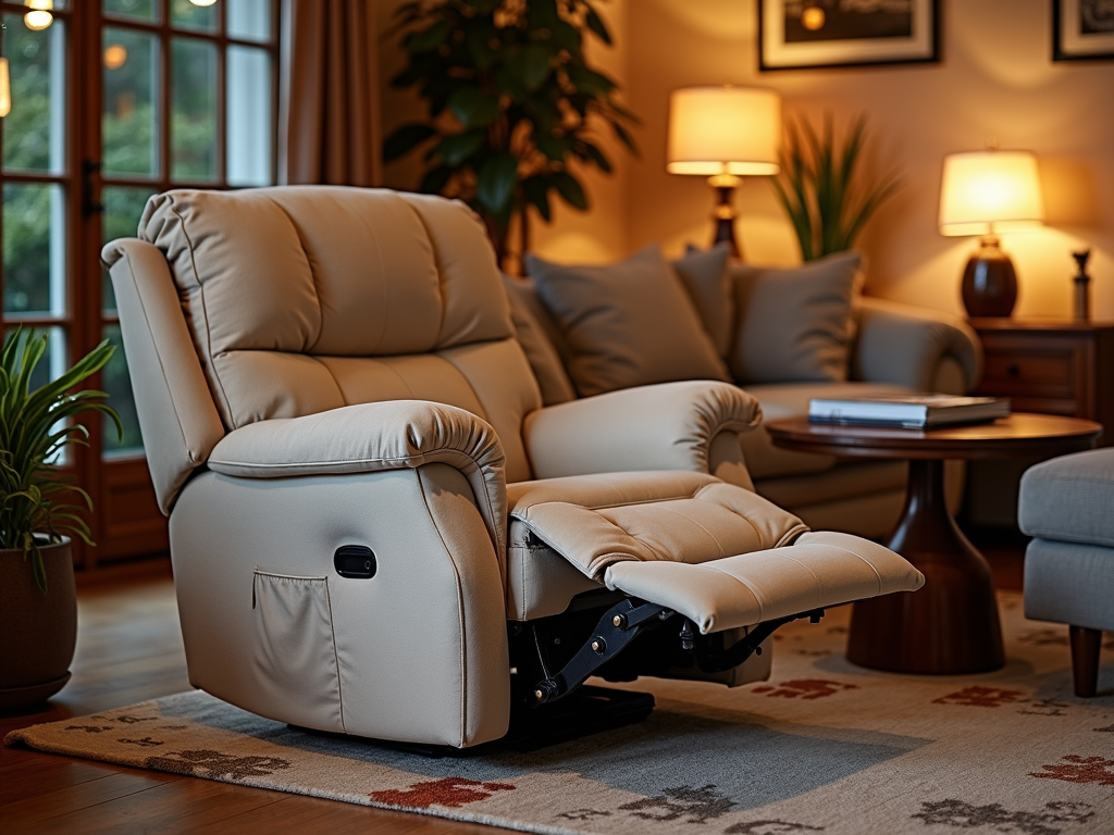 Stylish recliner in a cozy living room setting.