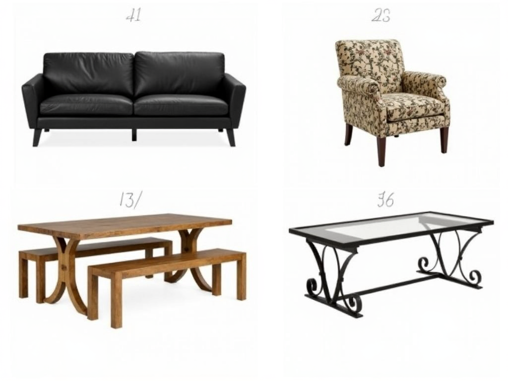 Examples of different furniture styles.