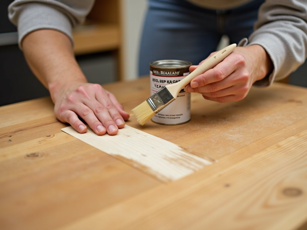 Applying varnish to wood