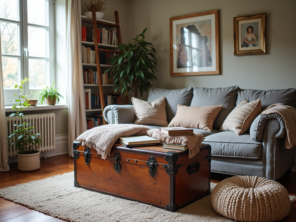 Furniture hacks in a small apartment living room.
