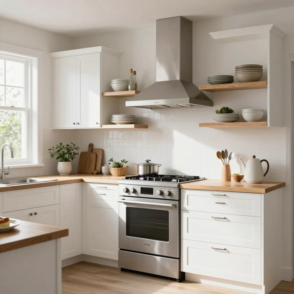 Finished assembled kitchen cabinets in a modern home