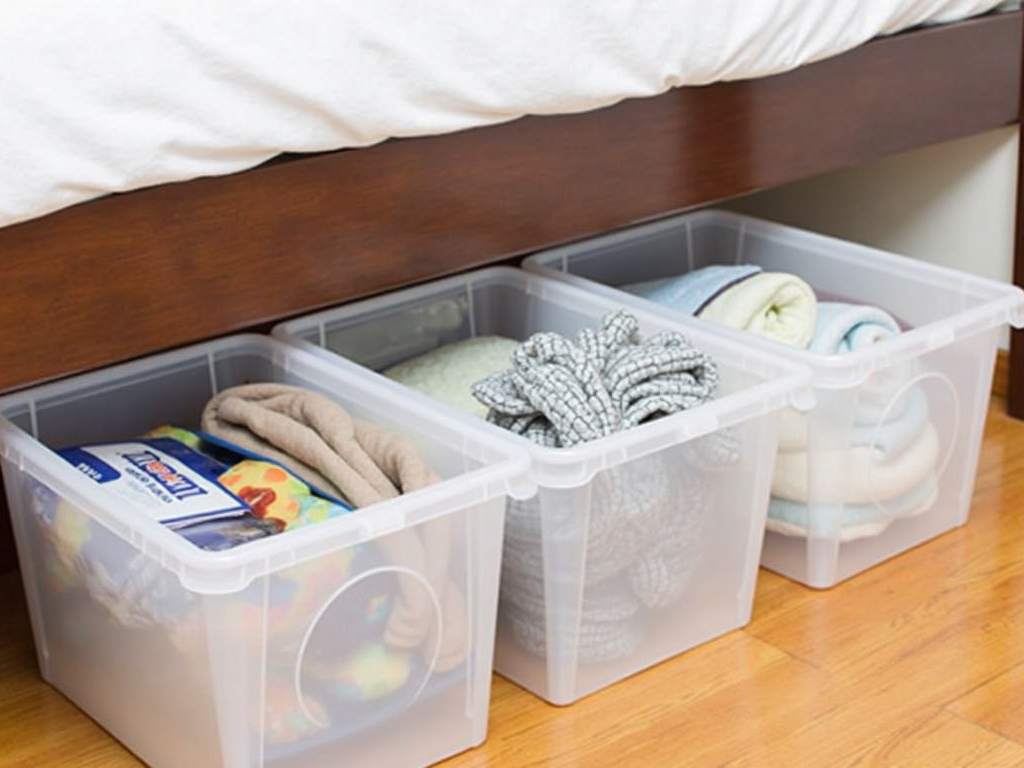 Assortment of under-bed storage containers