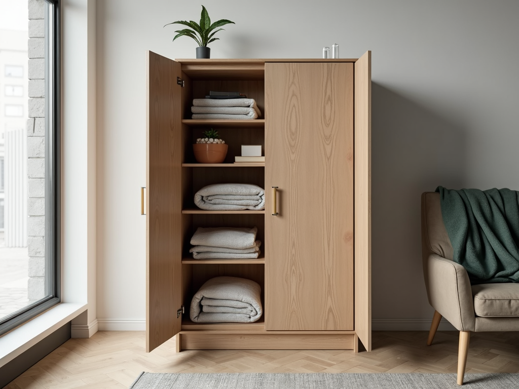 Modern armoire in a living room