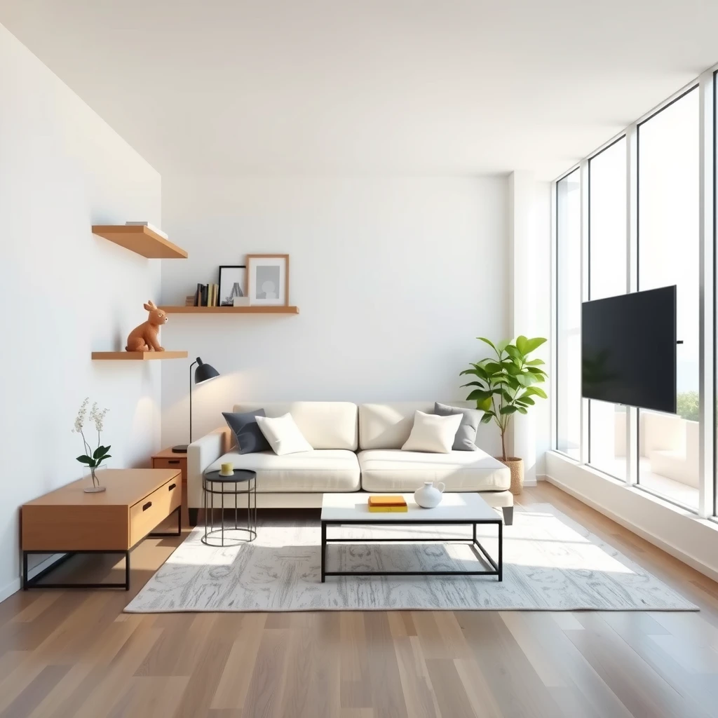 Bright compact living room with simple decor ideas for small spaces