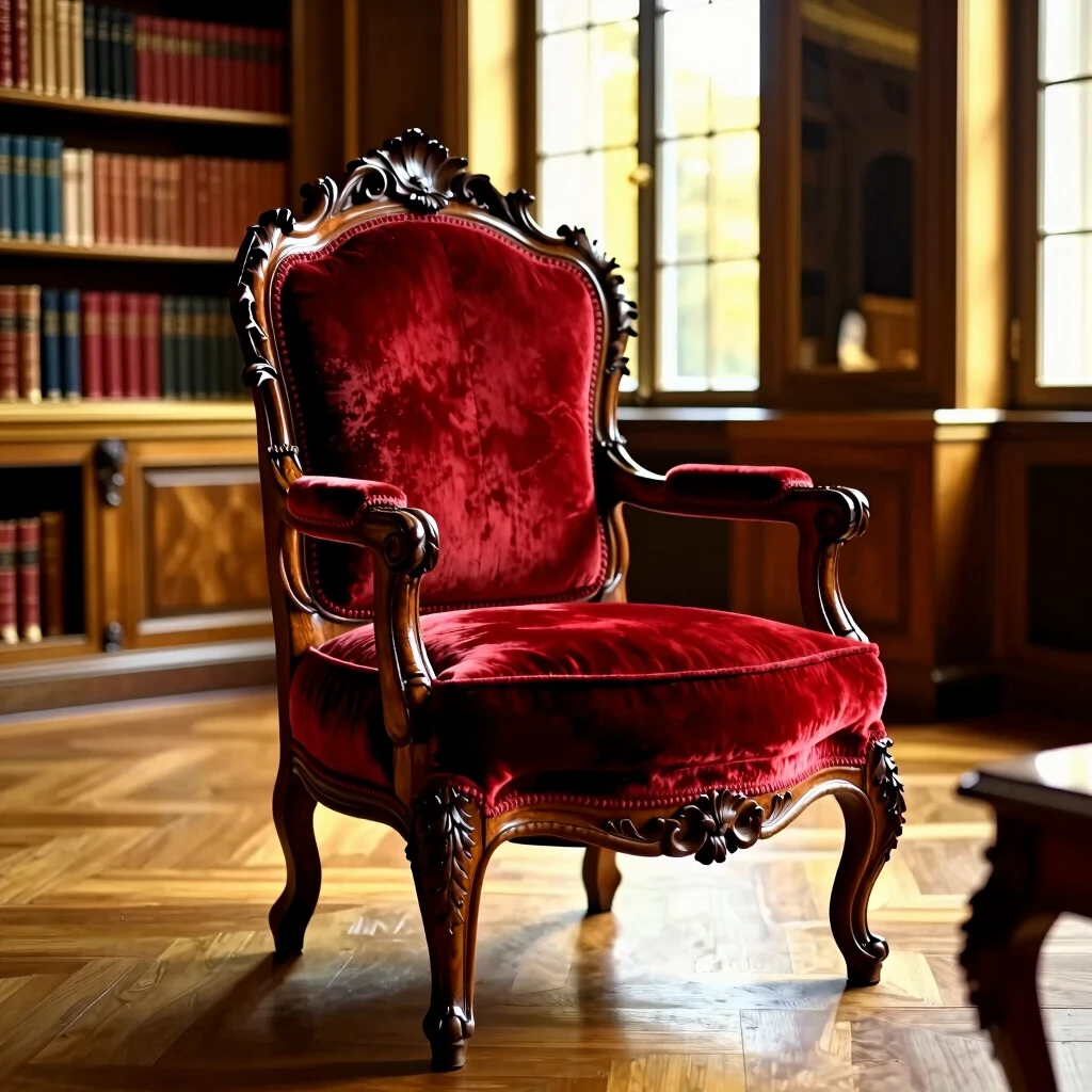 Ornate Baroque antique armchair embodying 17th-century opulence
