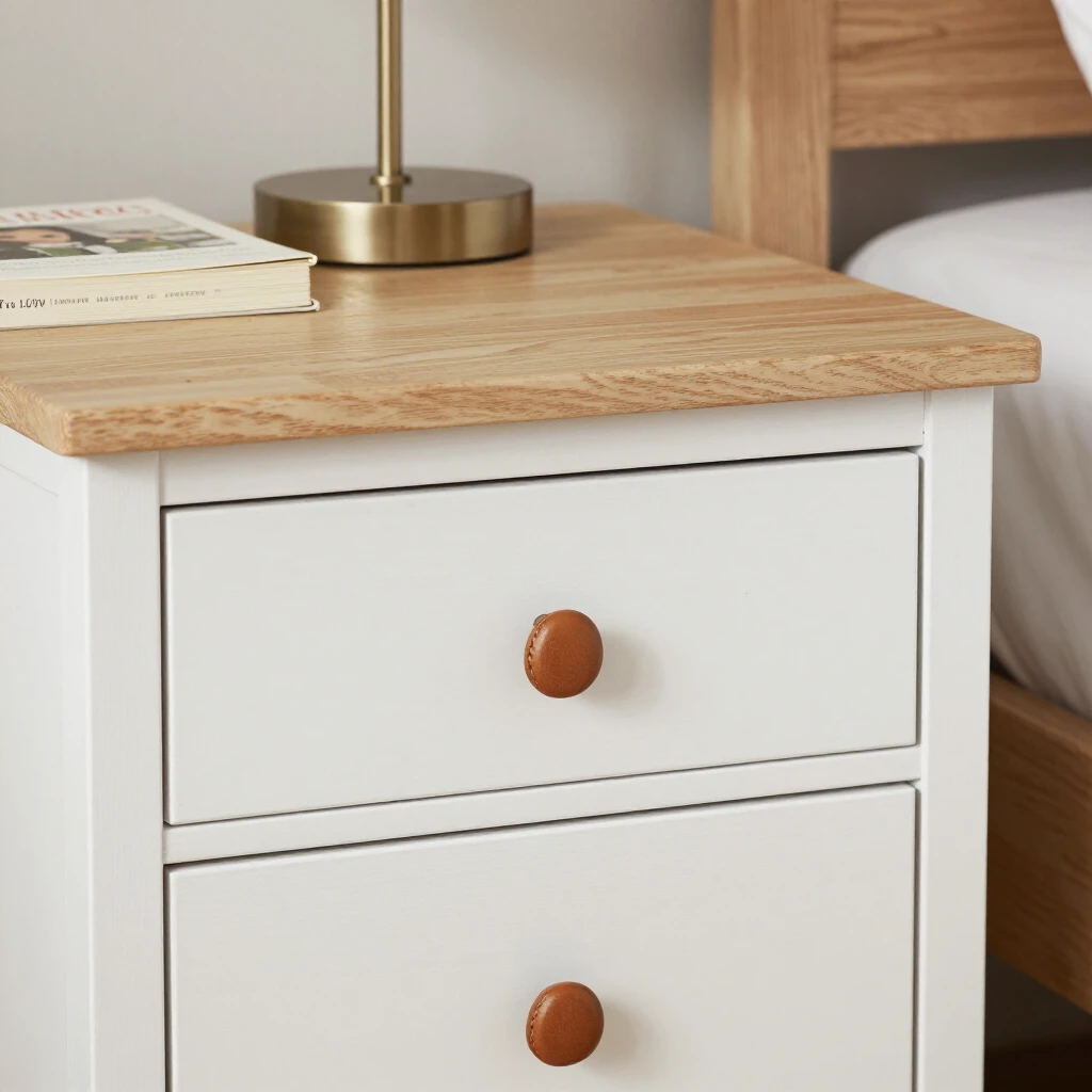 Upgraded nightstand with paint and new hardware