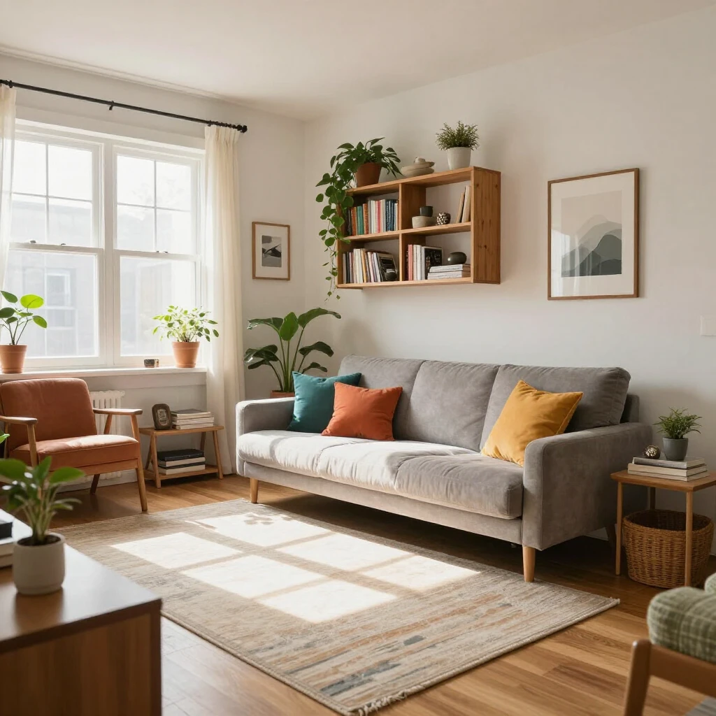 Complete budget-styled living room example