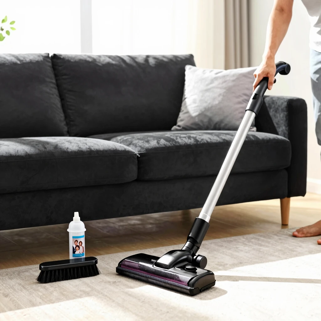 Easy futon vacuuming for maintained furniture.