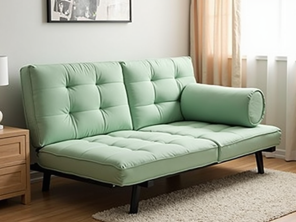 Futon with massage function in a modern living room