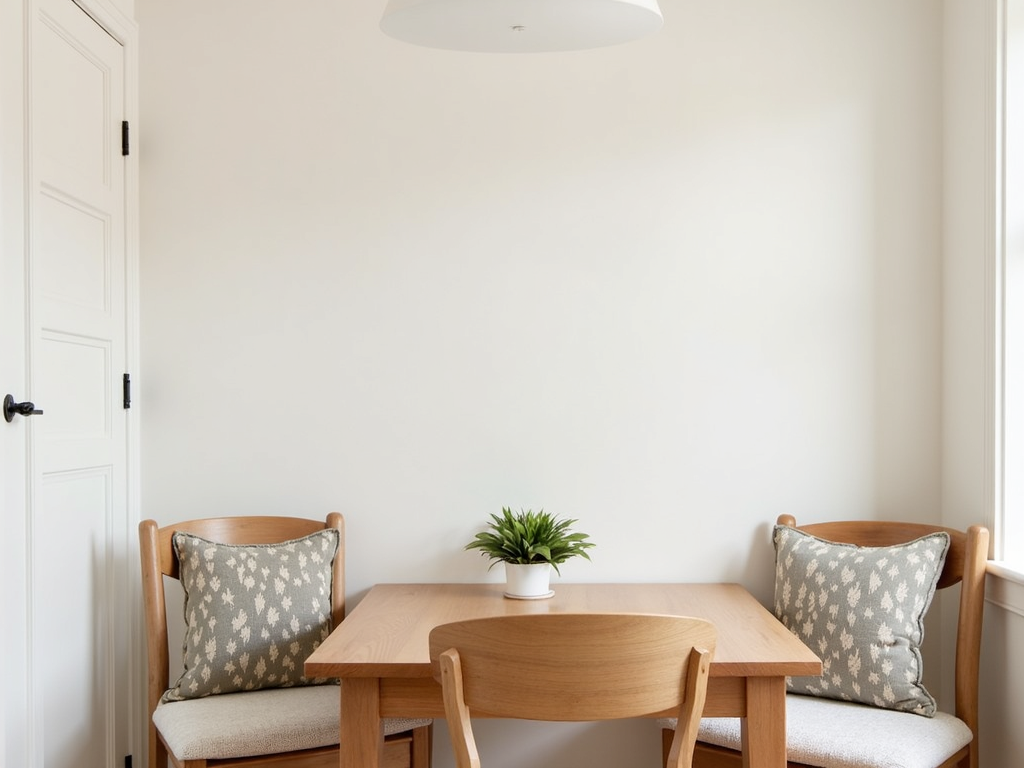 Dining nook with balanced color use