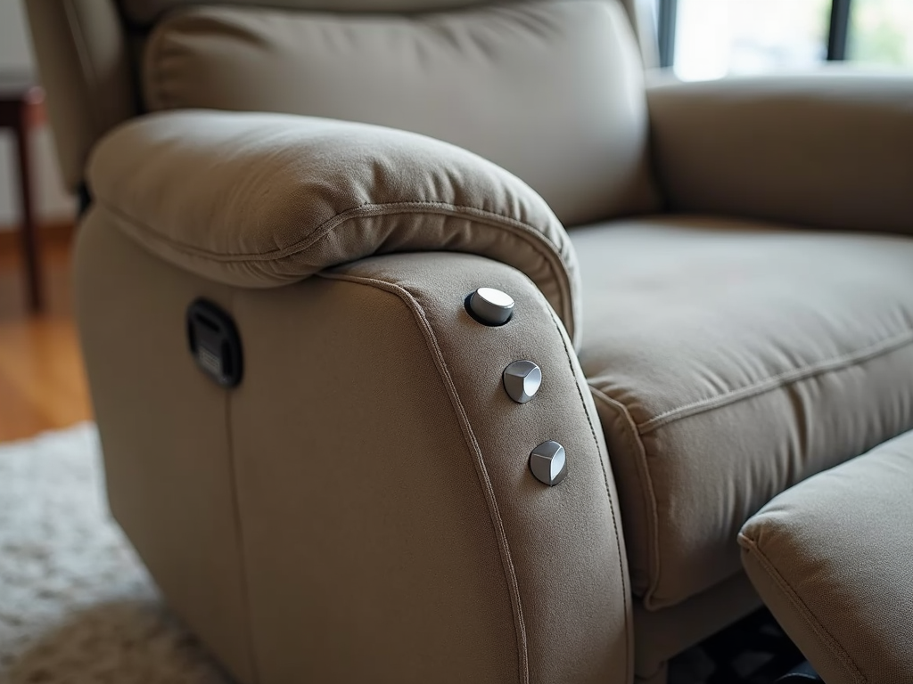 A recliner with a built-in massage function for added comfort and relaxation