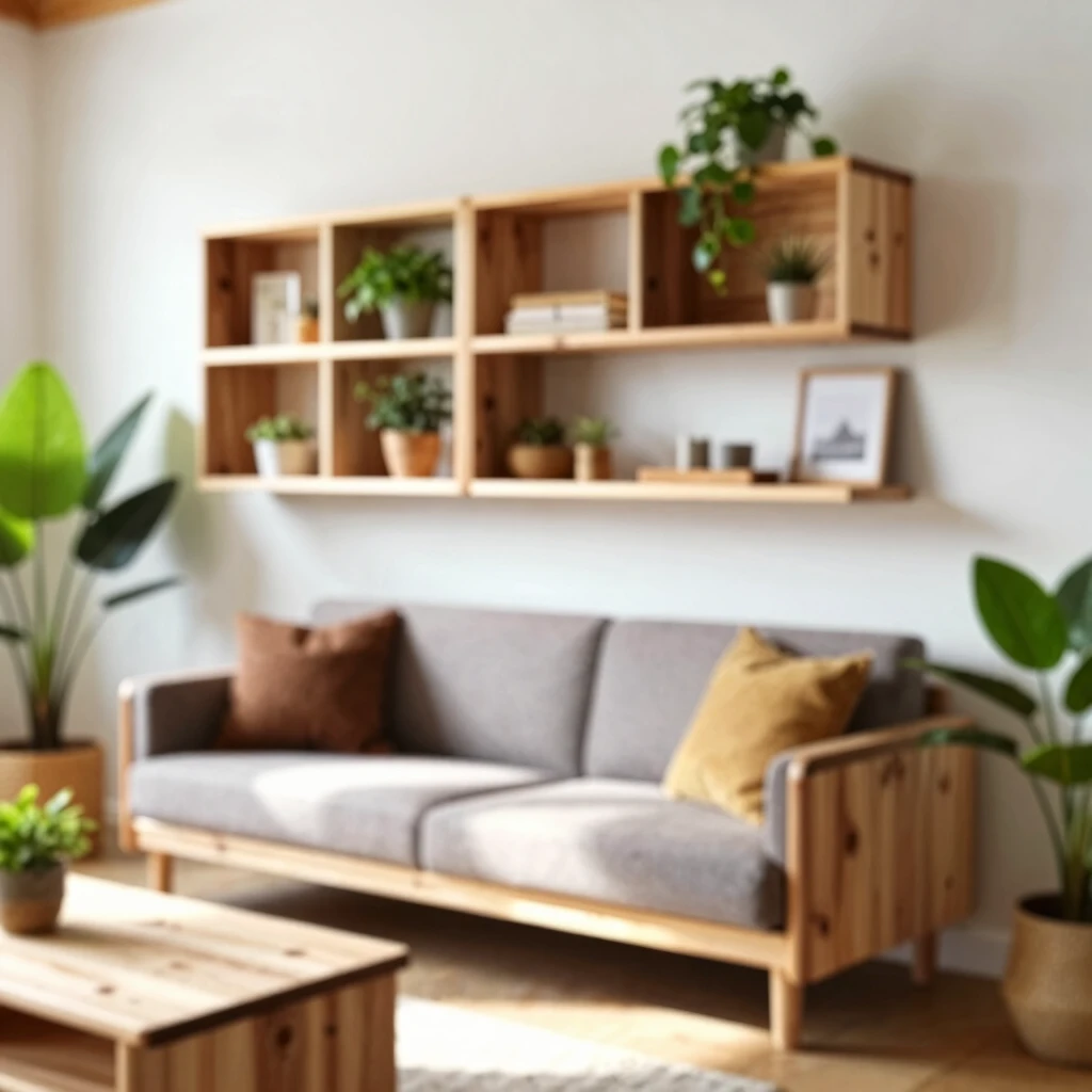 Sustainable modular furniture in an eco-friendly home