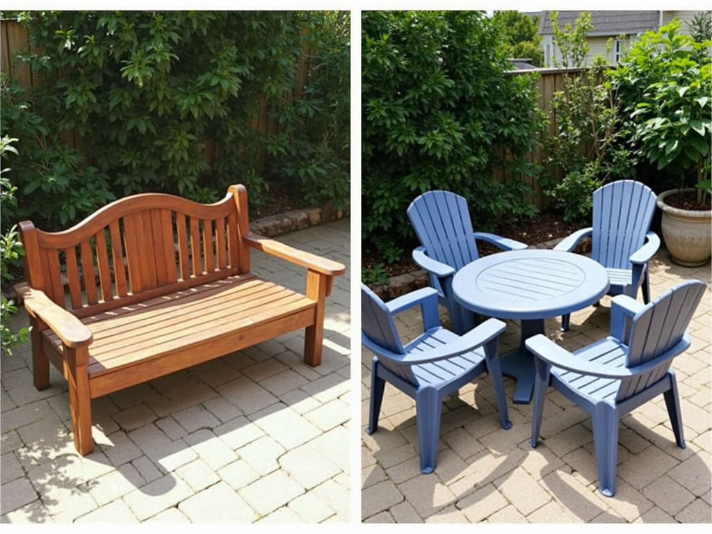 Before and after patio furniture transformation