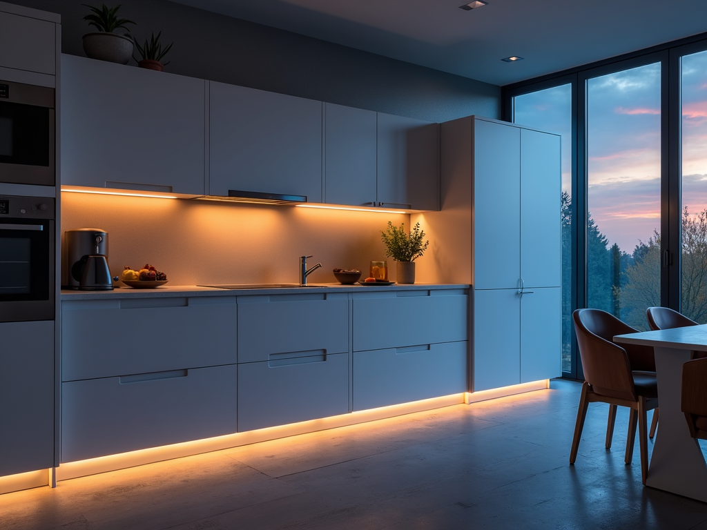 Smart kitchen cabinet with dynamic LED lighting