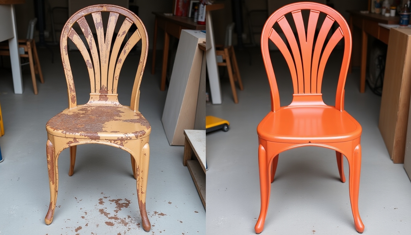 Restoring a wrought iron chair