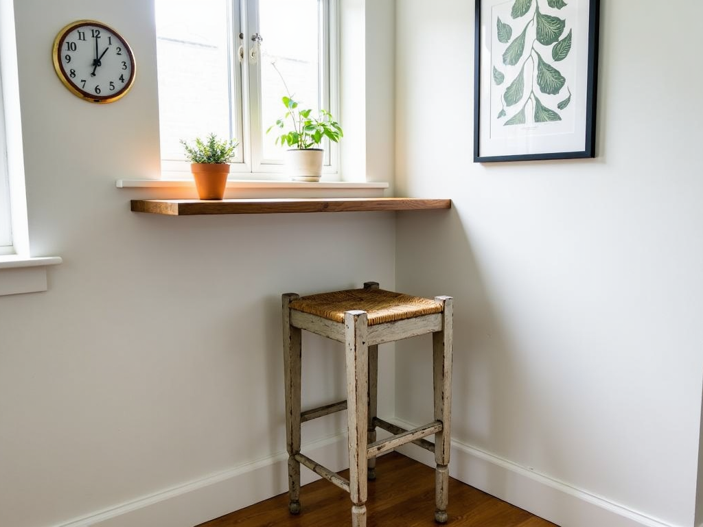 Vintage bar stool in a budget-friendly kitchen decor setup