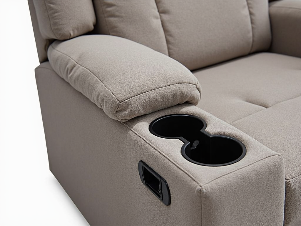 Recliner with modern features for added convenience.