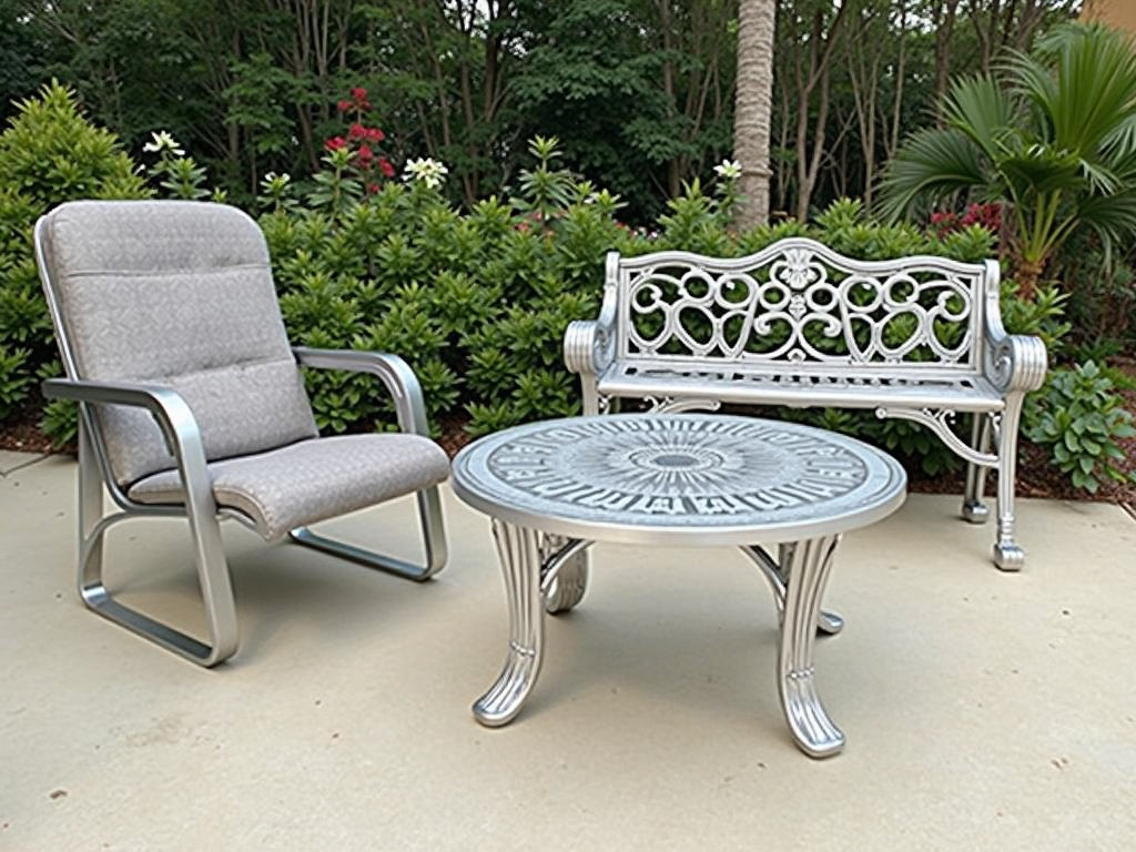 Different types of metal furniture materials.