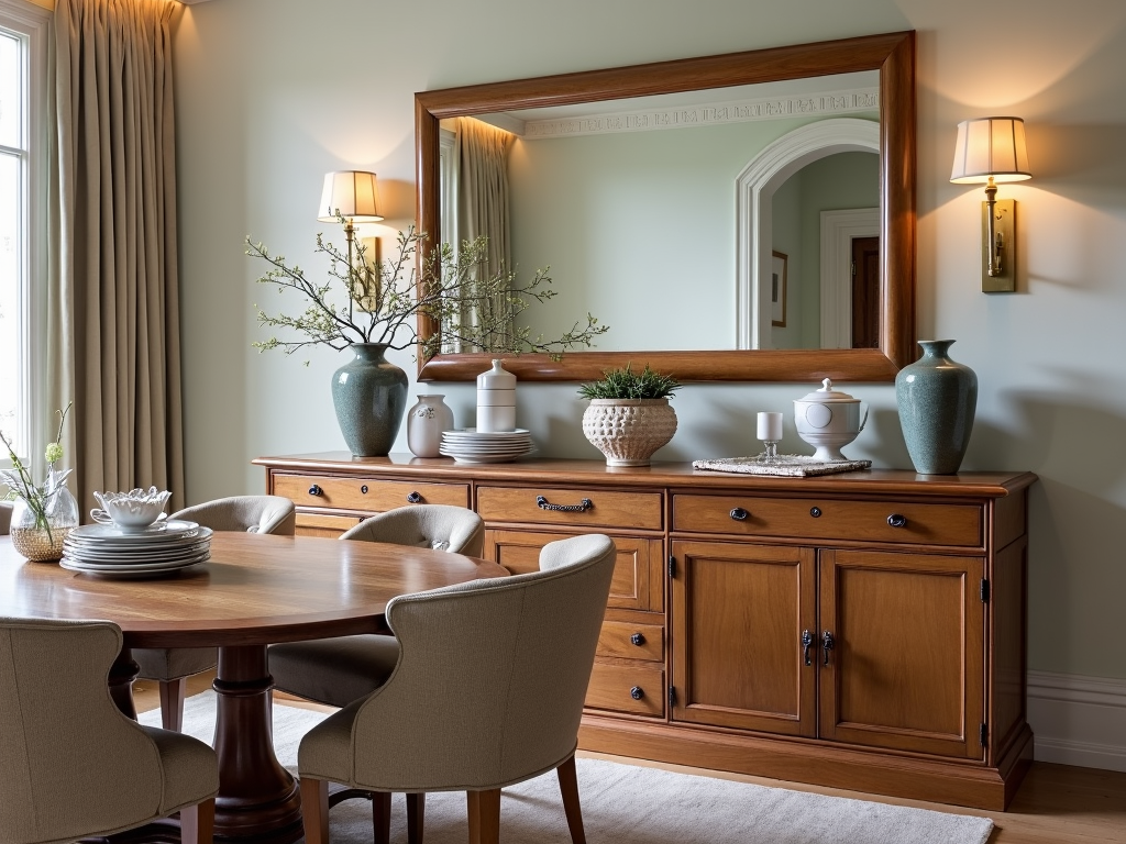 A dining table decorated with a colorful runner and fresh flowers