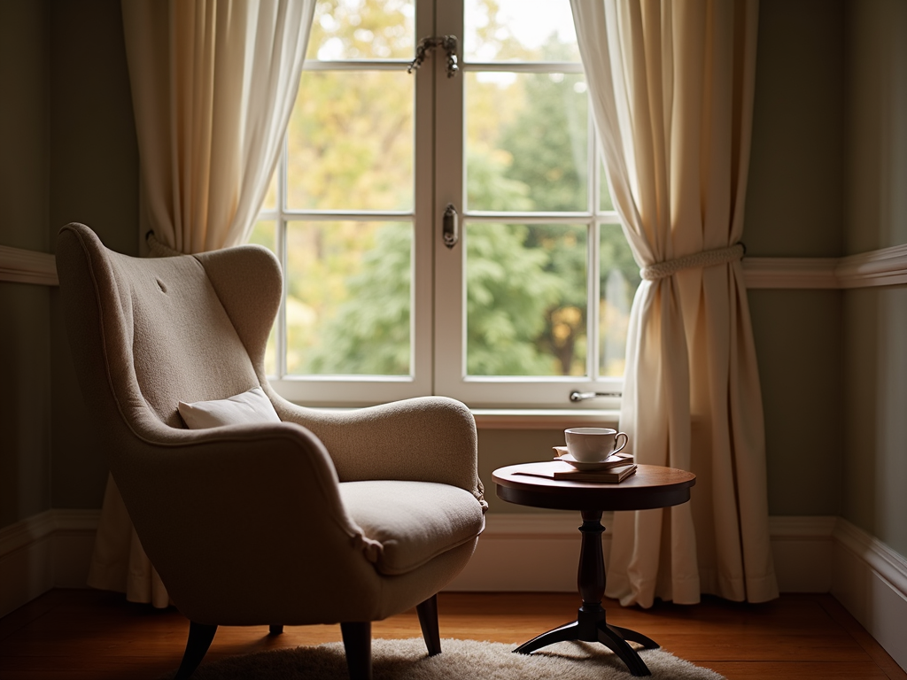 Cozy reading nook designed with the KonMari philosophy