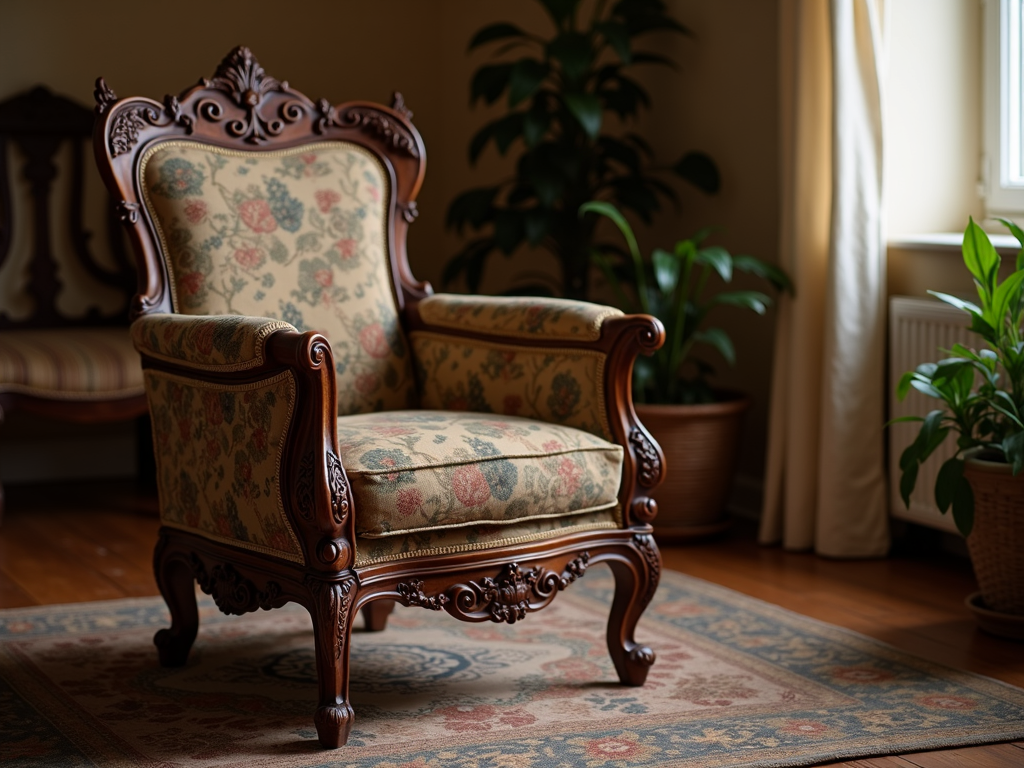 Restored antique wooden chair