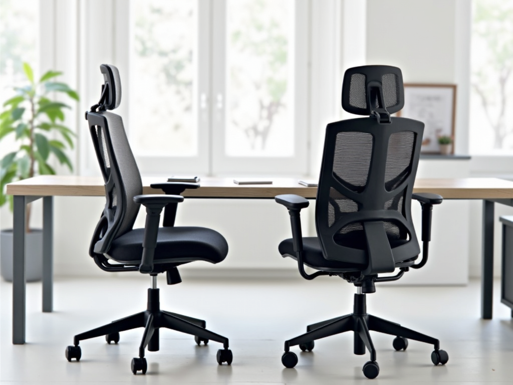 Adjustable ergonomic chair in an office.