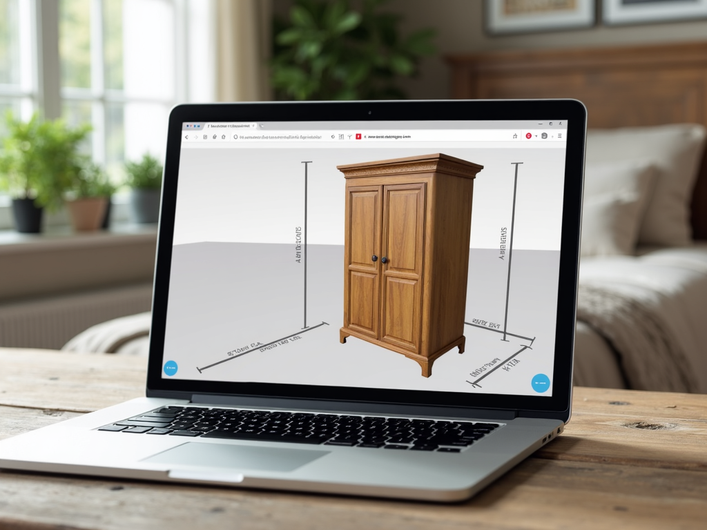 Using a room planner to place an armoire