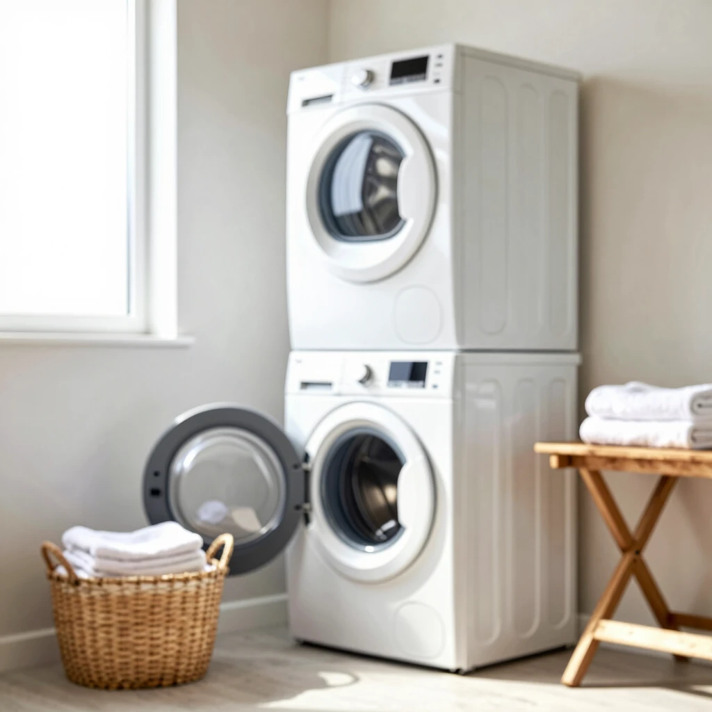 Efficient laundry setup with washer and dryer