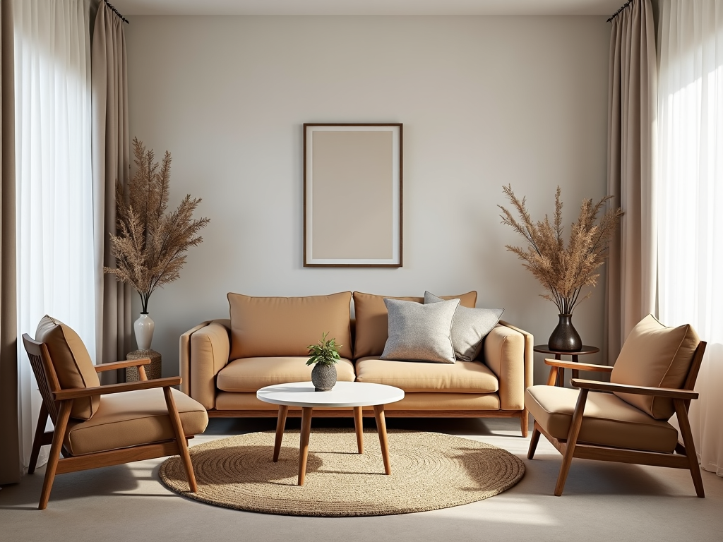 Small living room with appropriately sized furniture