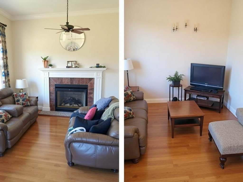 Decluttered small living room