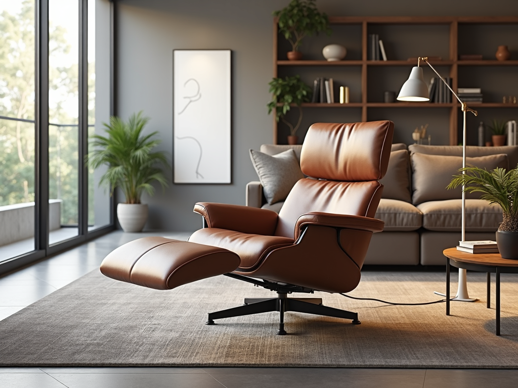 A recliner styled in a modern living room.