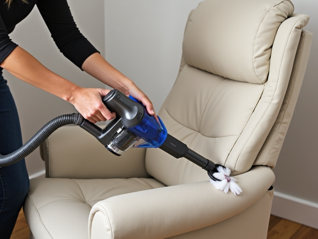 Vacuuming recliner upholstery