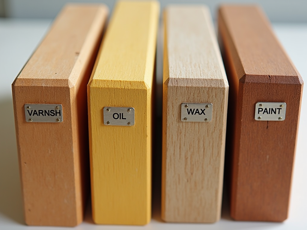 Wood blocks with different finishes