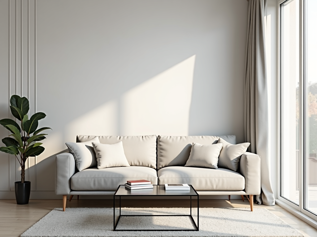 Small living room with space-saving furniture