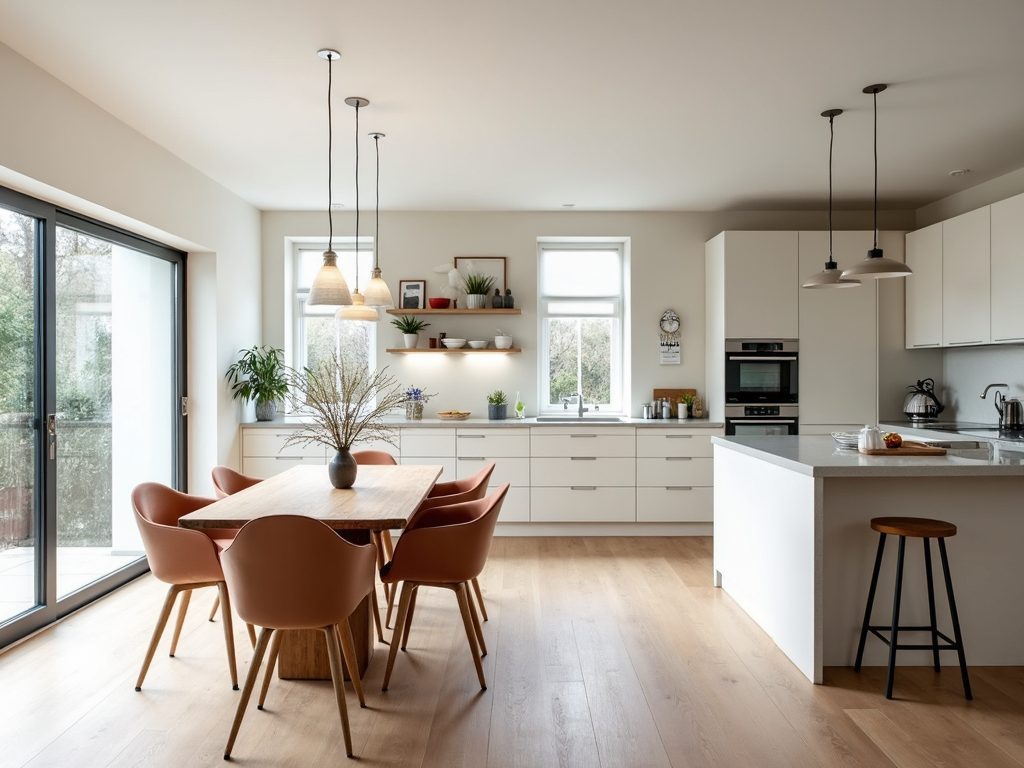 Kitchen with dining table and chairs