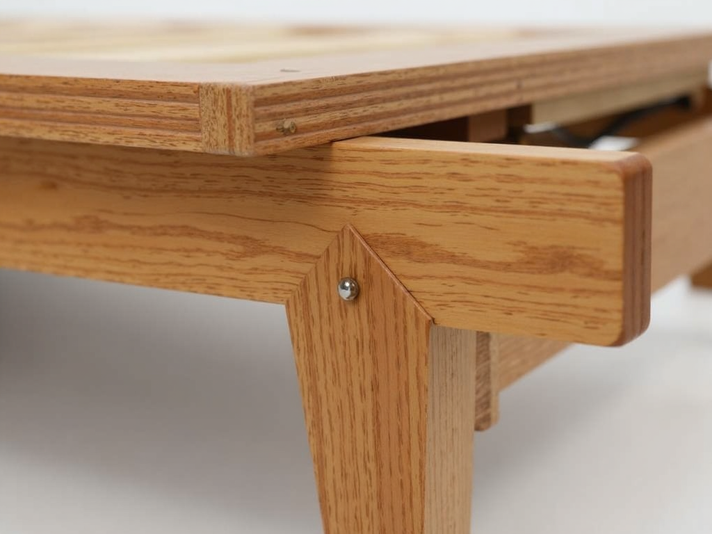 Detailed view of futon frame joinery