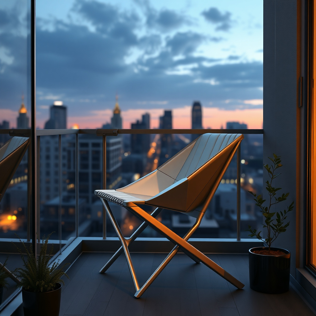 Contemporary foldable chair design for urban compact living spaces