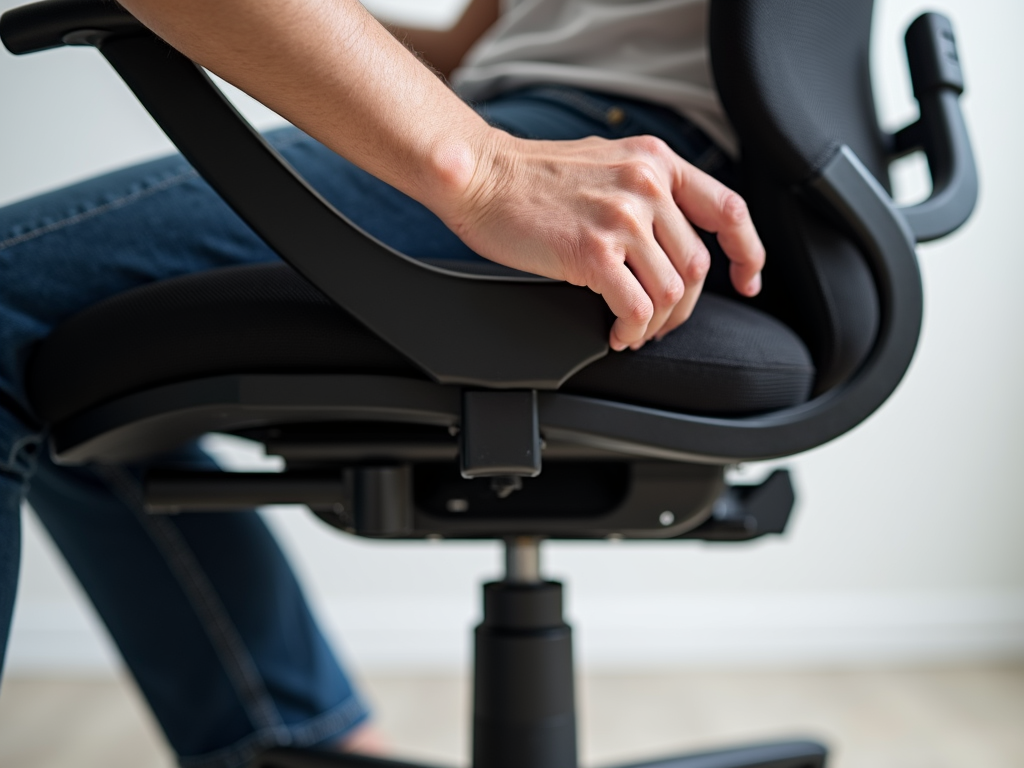 Adjusting the height of an ergonomic office chair