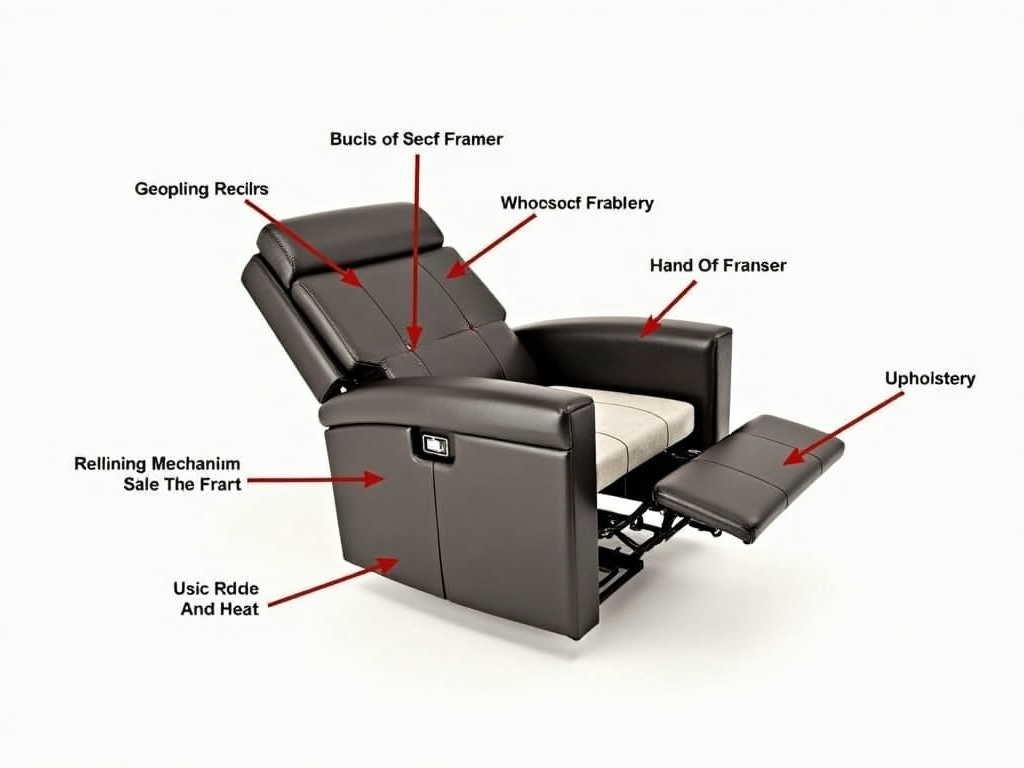 Labeled diagram of recliner components