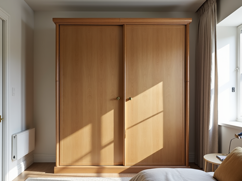 Bamboo cabinet in a bedroom