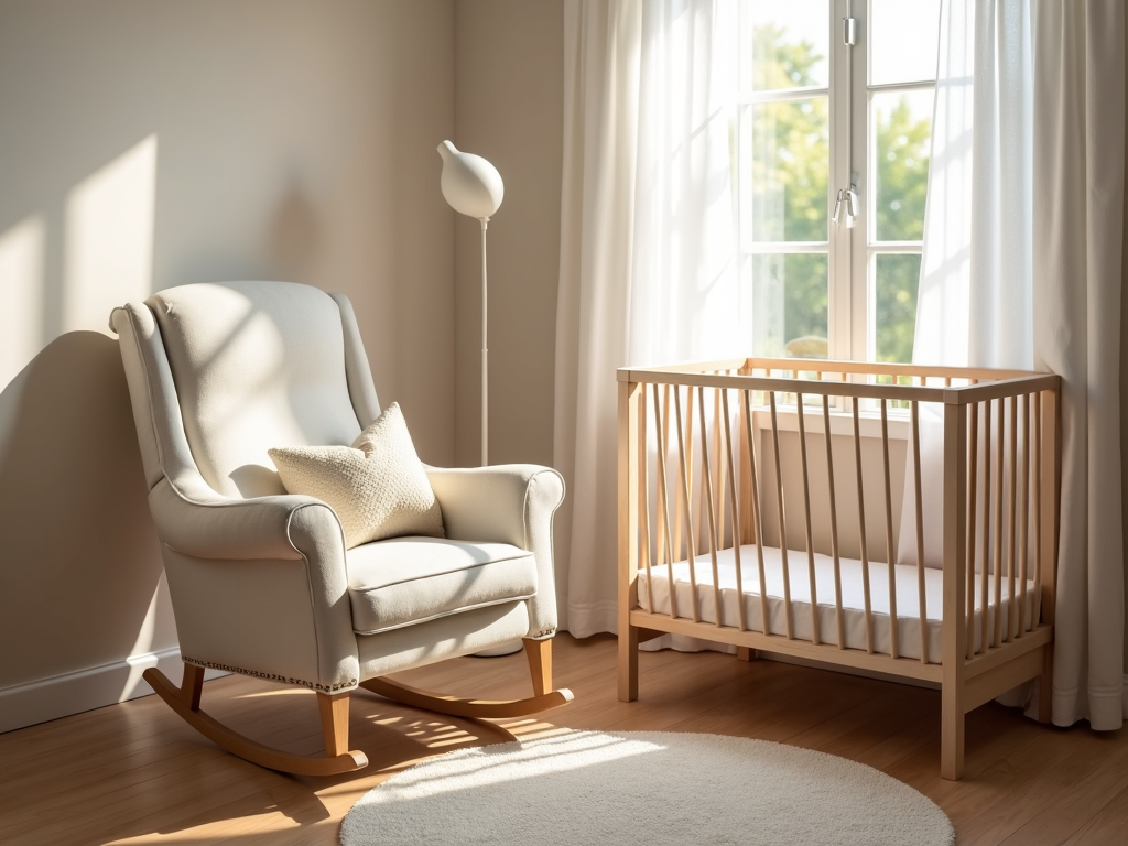 Rocking recliner in a small nursery