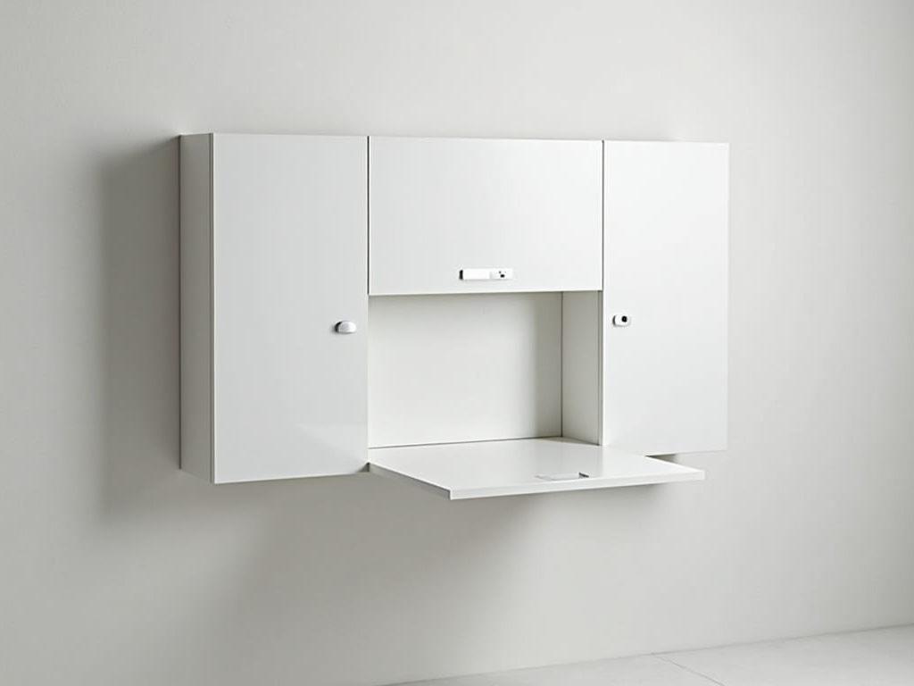 A modern, space-saving cabinet that transforms into a desk.