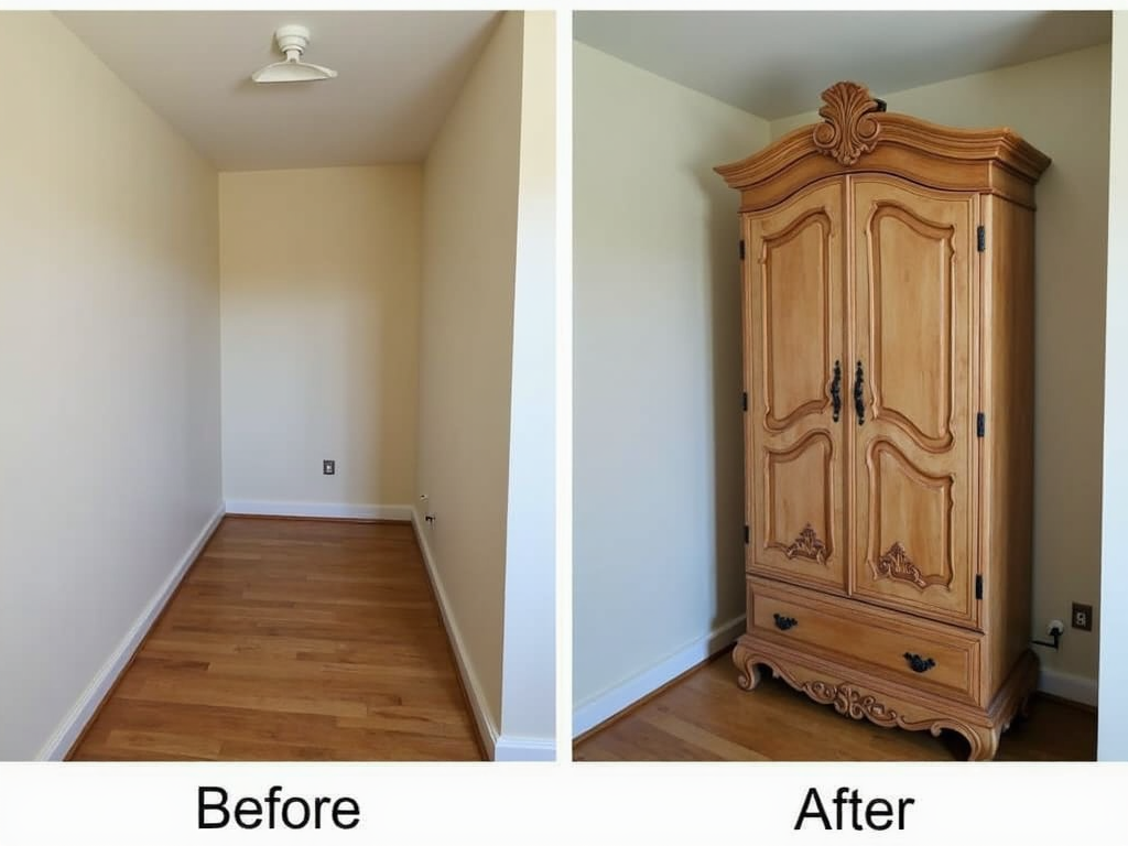 Room transformation with an armoire