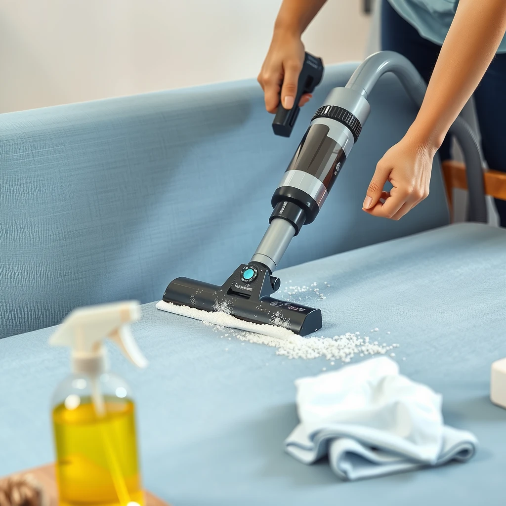 Vacuuming a futon mattress for maintenance