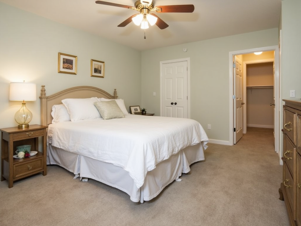 Bedroom with essential furniture