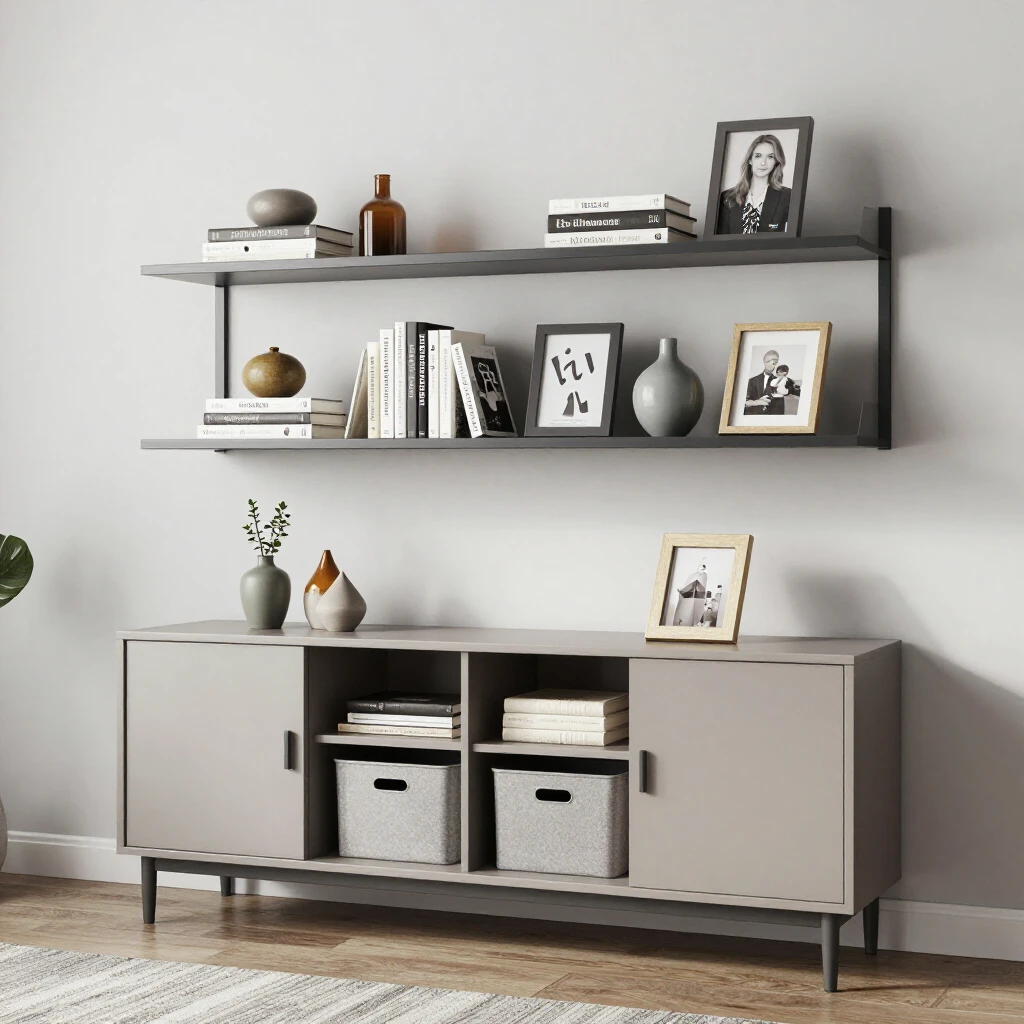 Stylish sideboard with organized display