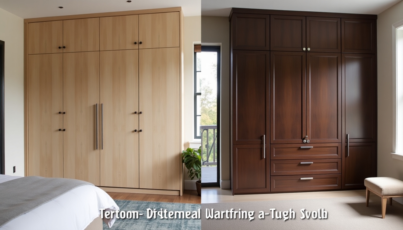 Two wardrobes representing different price points.