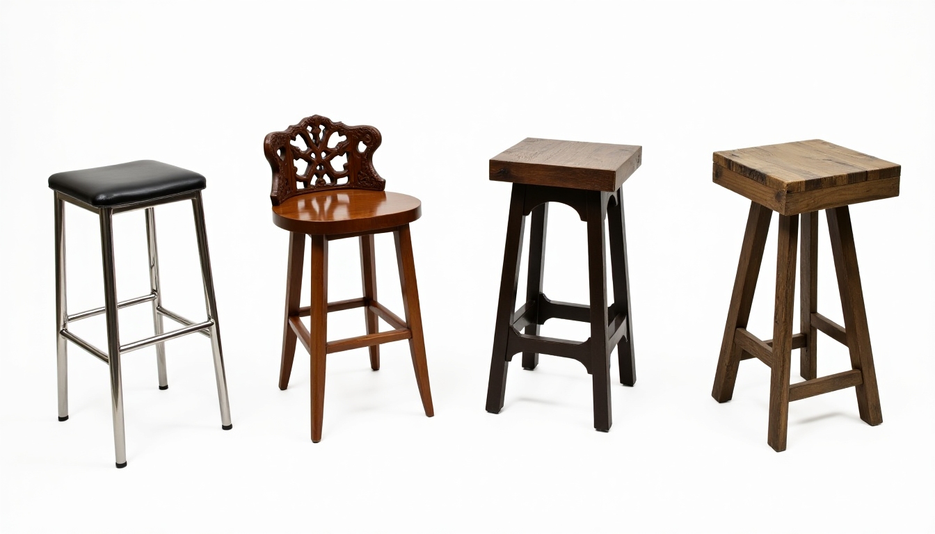Variety of bar stool styles: modern, traditional, industrial, rustic.