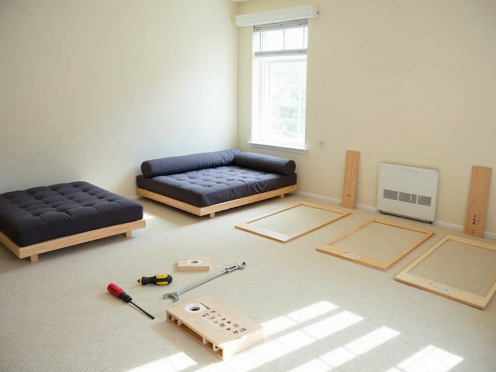 Ideal workspace for futon assembly
