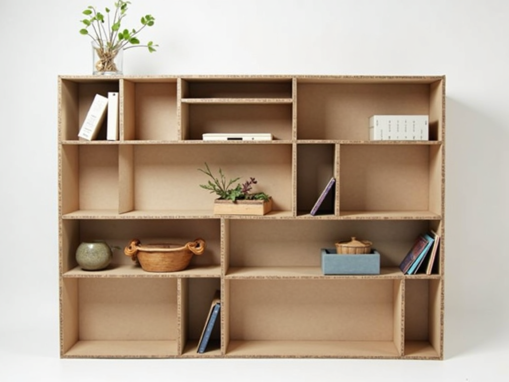 Recycled cardboard shelving unit